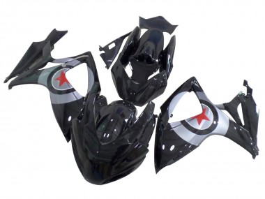 Shop 2004-2005 Suzuki GSXR 600 / GSXR 750 Motorcycle Fairings - Glossy Black Silver Red Star Canada