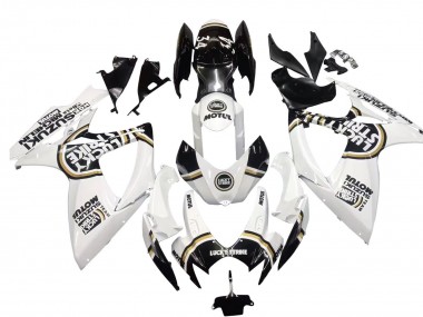 Shop 2006-2007 Suzuki GSXR 600 / GSXR 750 Motorcycle Fairings - White Black Lucky Strike Motul Canada