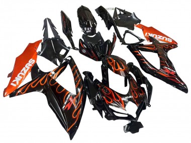 Shop 2008-2010 Suzuki GSXR 600 / GSXR 750 Motorcycle Fairings - Glossy Black Orange Flame Canada