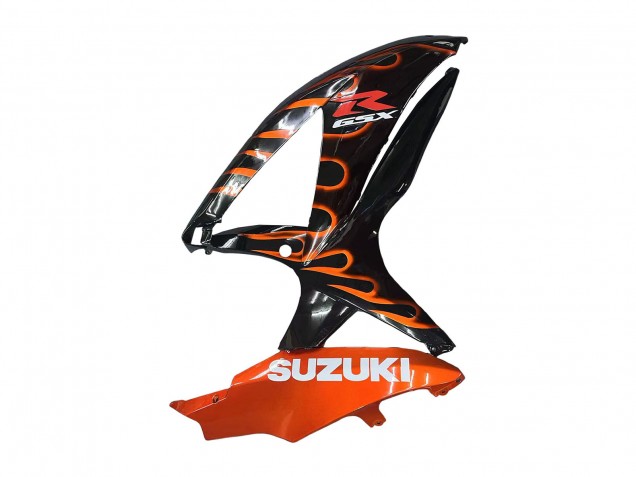 2008-2010 Suzuki GSXR 600 / GSXR 750 Motorcycle Fairings - Glossy Black Orange Flame Canada
