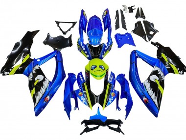 Shop 2008-2010 Suzuki GSXR 600 / GSXR 750 Motorcycle Fairings - Blue Fluorescent Green Shark Canada