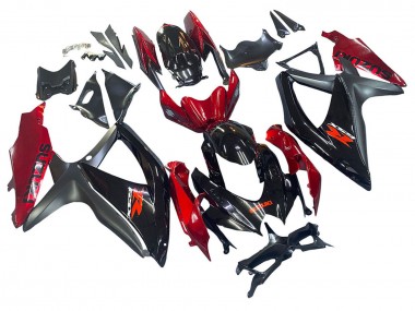 Shop 2008-2010 Suzuki GSXR 600 / GSXR 750 Motorcycle Fairing - Red Glossy Black Canada