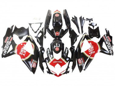 Shop 2008-2010 Suzuki GSXR 600 / GSXR 750 Motorcycle Fairings - Glossy Black Red White Motul Lucky Strike Canada