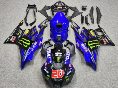 Shop 2022-2024 Yamaha YZF R3/R25 Motorcycle Fairings - Blue Green Black Monster ENEOS 20 Canada