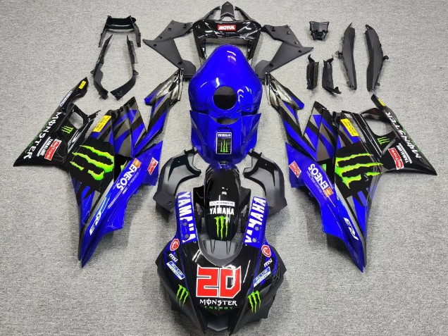 2022-2024 Yamaha YZF R3/R25 Motorcycle Fairings - Blue Green Black Monster ENEOS 20 Canada