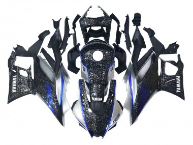Shop 2022-2024 Yamaha YZF R3/R25 Motorcycle Fairings - Marble Black Silver Blue Forged Carbon Fiber Style Canada
