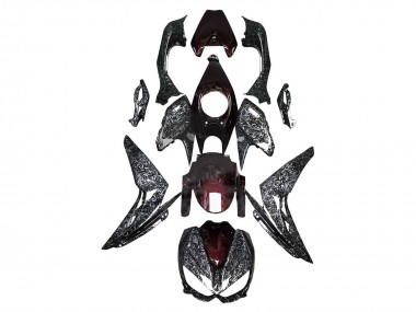 Shop 2014-2019 Kawasaki Z1000 Motorcycle Fairings - Black Red Forged Carbon Fiber Canada