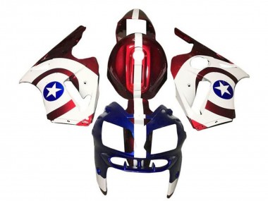 Shop 2000-2001 Kawasaki ZX12R Motorcycle Fairings - Candy Red White Blue Captain America Canada