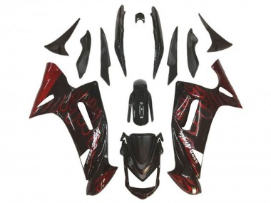 Shop 2006-2008 Kawasaki Ninja 650 EX650 Motorcycle Fairings - Glossy Black Red Flame Canada