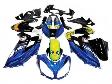 Shop 2012-2016 Kawasaki Ninja 650 EX650 Motorcycle Fairings - Blue Yellow Shark Canada