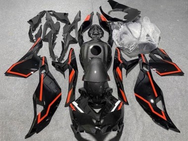 Shop 2019-2025 Kawasaki ZX25R ZX-25R Motorcycle Fairings - Black Faux Carbon Fiber Red Canada