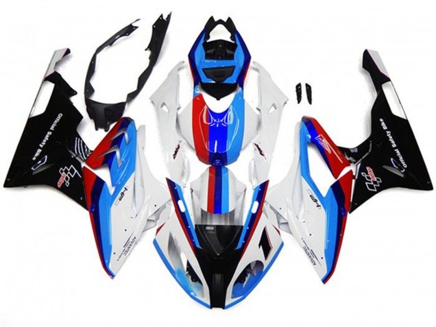 2017-2018 BMW S1000RR Motorcycle Fairings - White Blue Red Black Stripe Canada