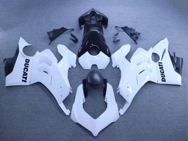 Shop 2020-2021 Ducati Panigale V4 V4S Motorcycle Fairings - White Glossy Black Canada