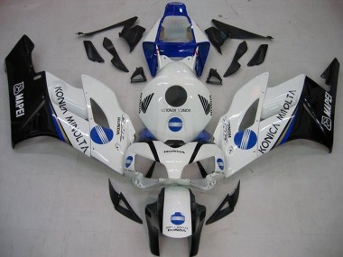 Shop 2004-2005 Honda CBR1000RR Motorcycle Fairings - White Blue Glossy Black Konica Minolta Canada