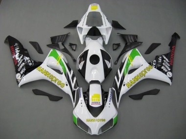 Shop 2006-2007 Honda CBR1000RR Motorcycle Fairings - White Green Yellow Glossy Black Hannspree Canada