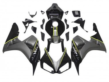 Shop 2006-2007 Honda CBR1000RR Motorcycle Fairings - Grey Glossy Black Yellow Stripe Canada