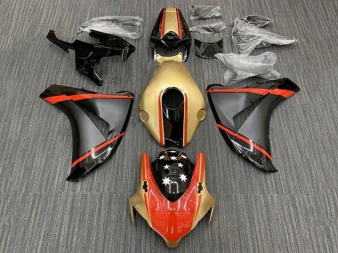Shop 2008-2011 Honda CBR1000RR Motorcycle Fairings - Gold Red Matte Black Star Canada