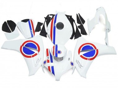 Shop 2008-2011 Honda CBR1000RR Motorcycle Fairings - White Red Blue Stripe Canada