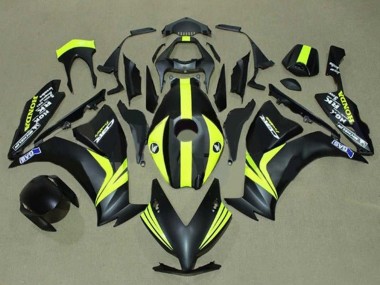 Shop 2012-2016 Honda CBR1000RR Motorcycle Fairings - Matte Black Yellow Stripe Canada