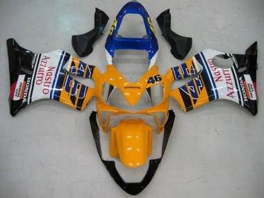 Shop 2001-2003 Honda CBR600 F4i Motorcycle Fairings - Yellow White Blue Glossy Black Nastro Azzurro Canada