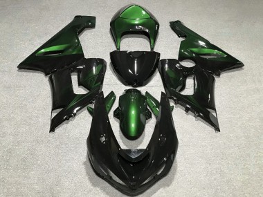 Shop 2005-2006 Kawasaki ZX6R Motorcycle Fairings - Green Glossy Black Canada