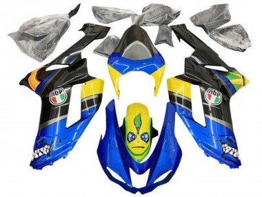 Shop 2007-2008 Kawasaki ZX6R Motorcycle Fairings - Blue Black Yellow Shark Canada