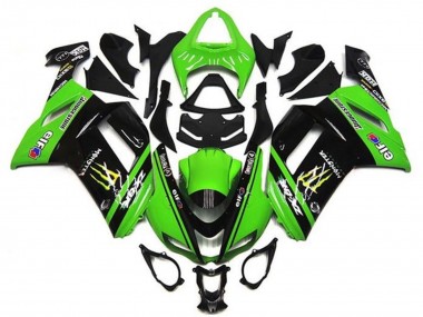 Shop 2007-2008 Kawasaki ZX6R Motorcycle Fairings - Green Black Monster Elf Canada