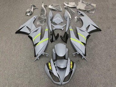 Shop 2009-2012 Kawasaki ZX6R Motorcycle Fairings - Grey Yellow Stripe Canada
