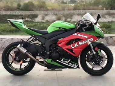 Shop 2009-2012 Kawasaki ZX6R Motorcycle Fairings - Green Red Black White L.K. Racing Canada