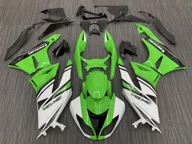 Shop 2009-2012 Kawasaki ZX6R Motorcycle Fairings - Green White Black Stripe Canada