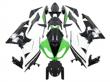 Shop 2009-2012 Kawasaki ZX6R Motorcycle Fairings - Green White Glossy Black Canada