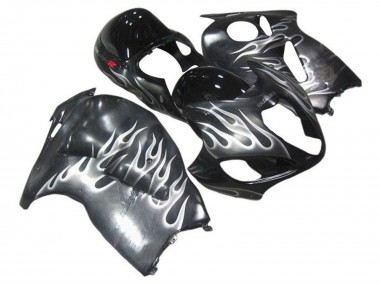 Shop 1996-2007 Suzuki GSXR 1300 Hayabusa Motorcycle Fairings - Grey Black White Flame Canada