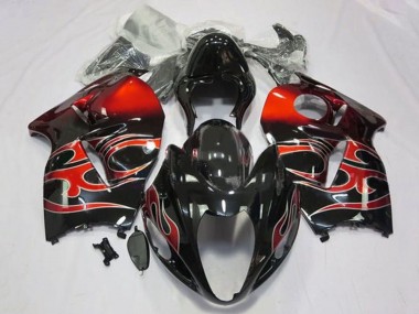 Shop 1996-2007 Suzuki GSXR 1300 Hayabusa Motorcycle Fairings - Glossy Black Red Tribal Canada