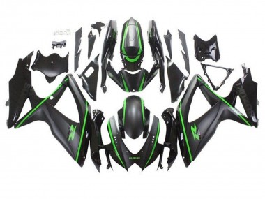 Shop 2008-2010 Suzuki GSXR 600 / GSXR 750 Motorcycle Fairings - Matte Black Green Stripe Canada