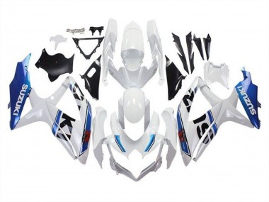 Shop 2008-2010 Suzuki GSXR 600 / GSXR 750 Motorcycle Fairings - White Blue Stripe Canada