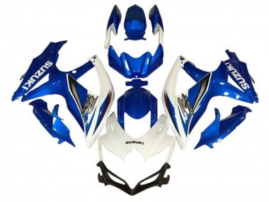 Shop 2008-2010 Suzuki GSXR 600 / GSXR 750 Motorcycle Fairings - White Blue Silver Canada