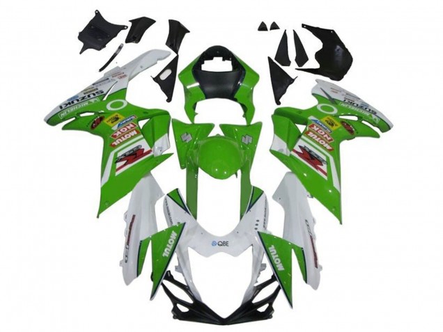 2011-2024 Suzuki GSXR 600 / GSXR 750 Motorcycle Fairings - White Green Red Motul Canada