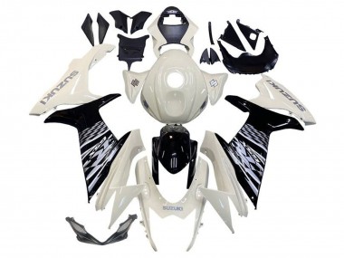 Shop 2011-2024 Suzuki GSXR 600 / GSXR 750 Motorcycle Fairing - White Glossy Black Canada