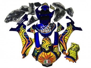 Shop 2020-2025 Yamaha YZF 1000 R1 Motorcycle Fairings - Blue Yellow Orange Tribal Sun Canada