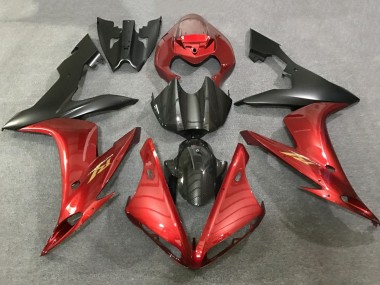 Shop 2004-2006 Yamaha YZF 1000 R1 Motorcycle Fairings - Red Faux Carbon Fiber Matte Black Canada