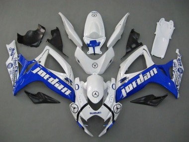 Shop 2006-2007 Suzuki GSXR 600 / GSXR 750 Motorcycle Fairings - White Blue Jordan Canada
