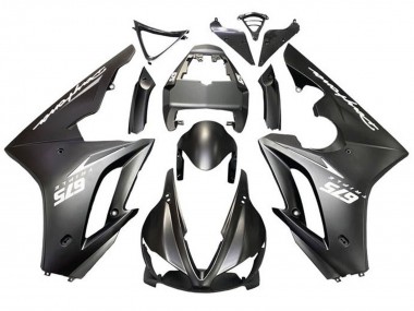 Shop 2009-2012 Triumph Daytona 675 Triple Motorcycle Fairings - Matte Black White Decals Canada