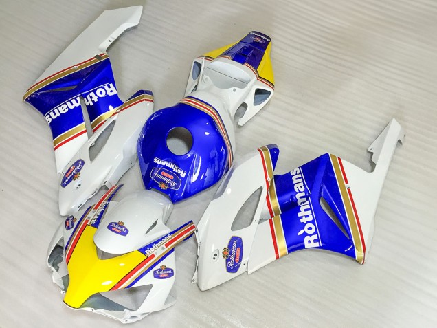 2004-2005 Honda CBR1000RR Motorcycle Fairings - White Blue Yellow Rothmans Canada