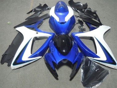 Shop 2006-2007 Suzuki GSXR 600 Motorcycle Fairings - White Blue Glossy Black Canada