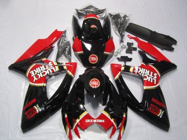 Shop 2006-2007 Suzuki GSXR 600 Motorcycle Fairings - Glossy Black Red White Lucky Strike Motul Canada