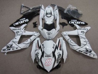 Shop 2008-2010 Suzuki GSXR 600 Motorcycle Fairings - White Black Corona Extra Motul 8 Canada