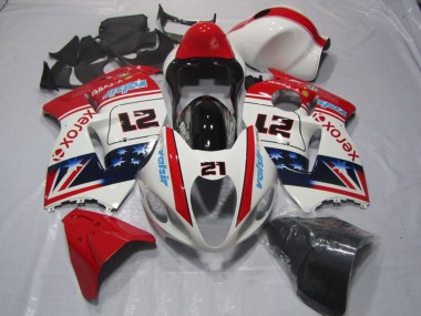 Shop 1996-2007 Suzuki GSXR 1300 Hayabusa Motorcycle Fairings - White Red Blue Xerox 21 Canada
