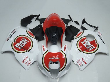Shop 1996-2007 Suzuki GSXR 1300 Hayabusa Motorcycle Fairings - White Red Lucky Strike Motul Canada
