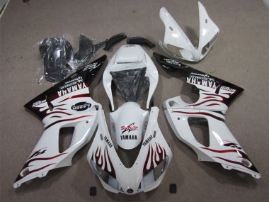 Shop 1998-1999 Yamaha YZF R1 Motorcycle Fairings - White Glossy Black Red Flame Shark Canada
