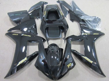 Shop 2002-2003 Yamaha YZF R1 Motorcycle Fairings - Glossy Black Gold Decal Canada